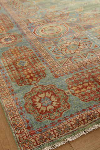 Exquisite Rugs Mamluk 9404 Green/Light Blue Area Rug Lifestyle Image Feature