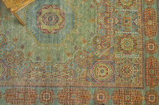 Exquisite Rugs Mamluk 9404 Green/Light Blue Area Rug Lifestyle Image Feature