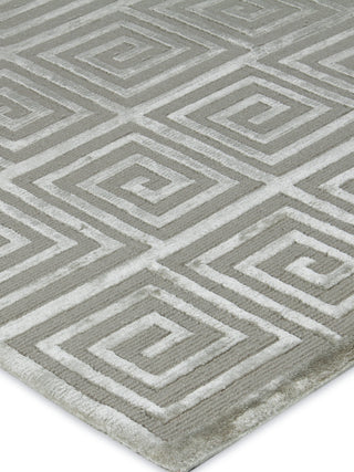Exquisite Rugs Greek Key 9419 Silver Area Rug by The Met Corner Image