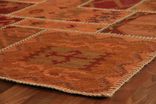 Exquisite Rugs Flatweave 9581 Red Area Rug Pile Image