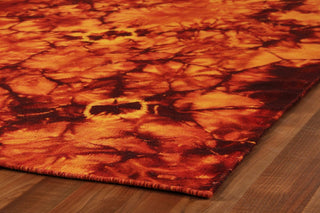 Exquisite Rugs Flatweave 9586 Orange/Red Area Rug Closeup Image