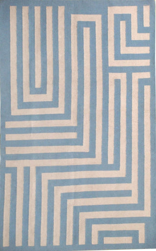 Exquisite Rugs Flatweave 9622 Light Blue Area Rug Closeup Image