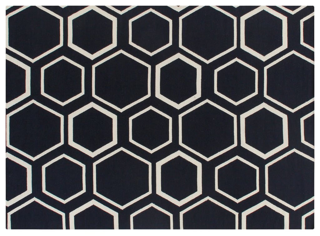 Exquisite Rugs Flatweave 9695 Navy/White Area Rug main image