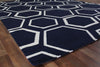 Exquisite Rugs Flatweave 9695 Navy/White Area Rug Corner Image