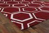 Exquisite Rugs Flatweave 9697 Red/White Area Rug Corner Image