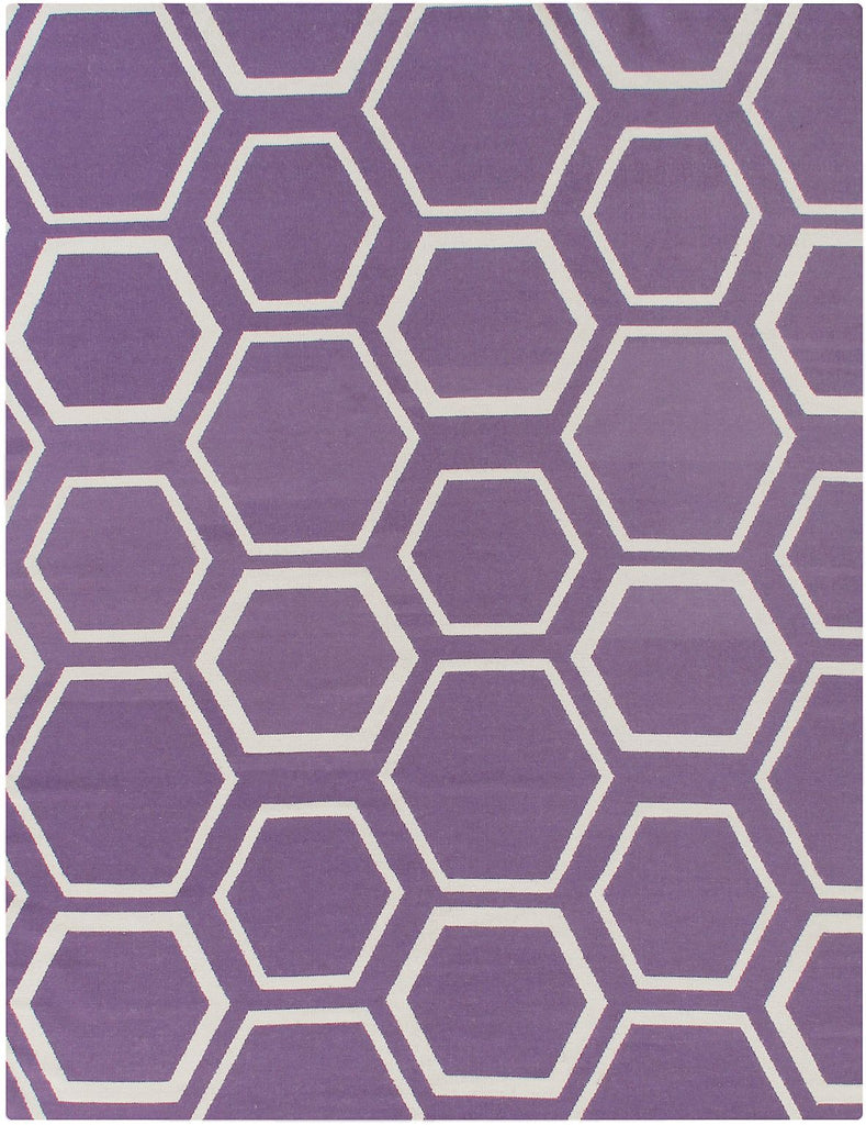 Exquisite Rugs Flatweave 9700 Purple/White Area Rug main image