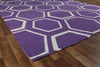 Exquisite Rugs Flatweave 9700 Purple/White Area Rug Corner Image