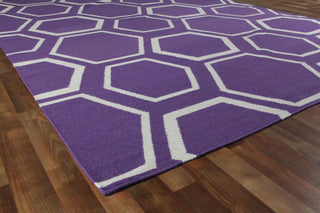 Exquisite Rugs Flatweave 9700 Purple/White Area Rug Corner Image