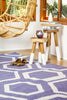Exquisite Rugs Flatweave 9700 Purple/White Area Rug Pile Image