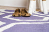 Exquisite Rugs Flatweave 9700 Purple/White Area Rug Lifestyle Image Feature