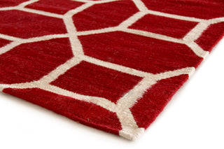 Exquisite Rugs Flatweave 9706 Red/White Area Rug Corner Image