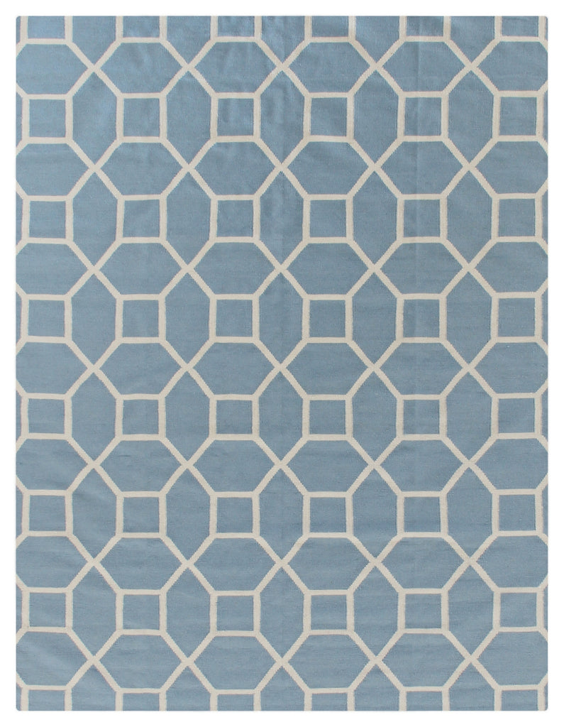 Exquisite Rugs Druggets 9708 Turquoise/White Area Rug main image