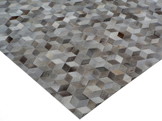 Exquisite Rugs Natural Hide 9817 Silver Area Rug Corner Image