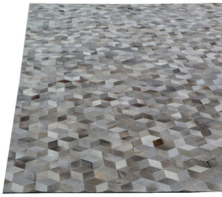 Exquisite Rugs Natural Hide 9817 Silver Area Rug Closeup Image