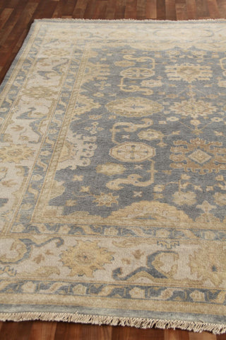 Exquisite Rugs Antique Weave Oushak 9936 Ivory/Cobalt Area Rug Lifestyle Image Feature
