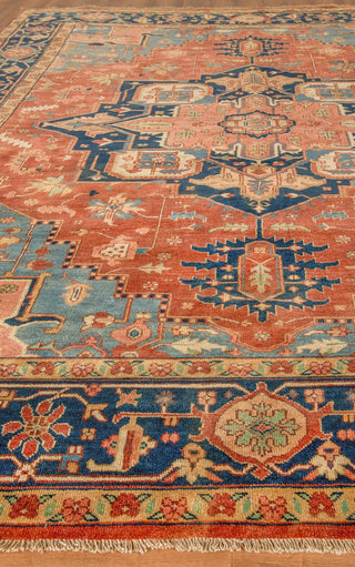 Exquisite Rugs Antique Weave Serapi 9971 Rust/Blue Area Rug Closeup Image