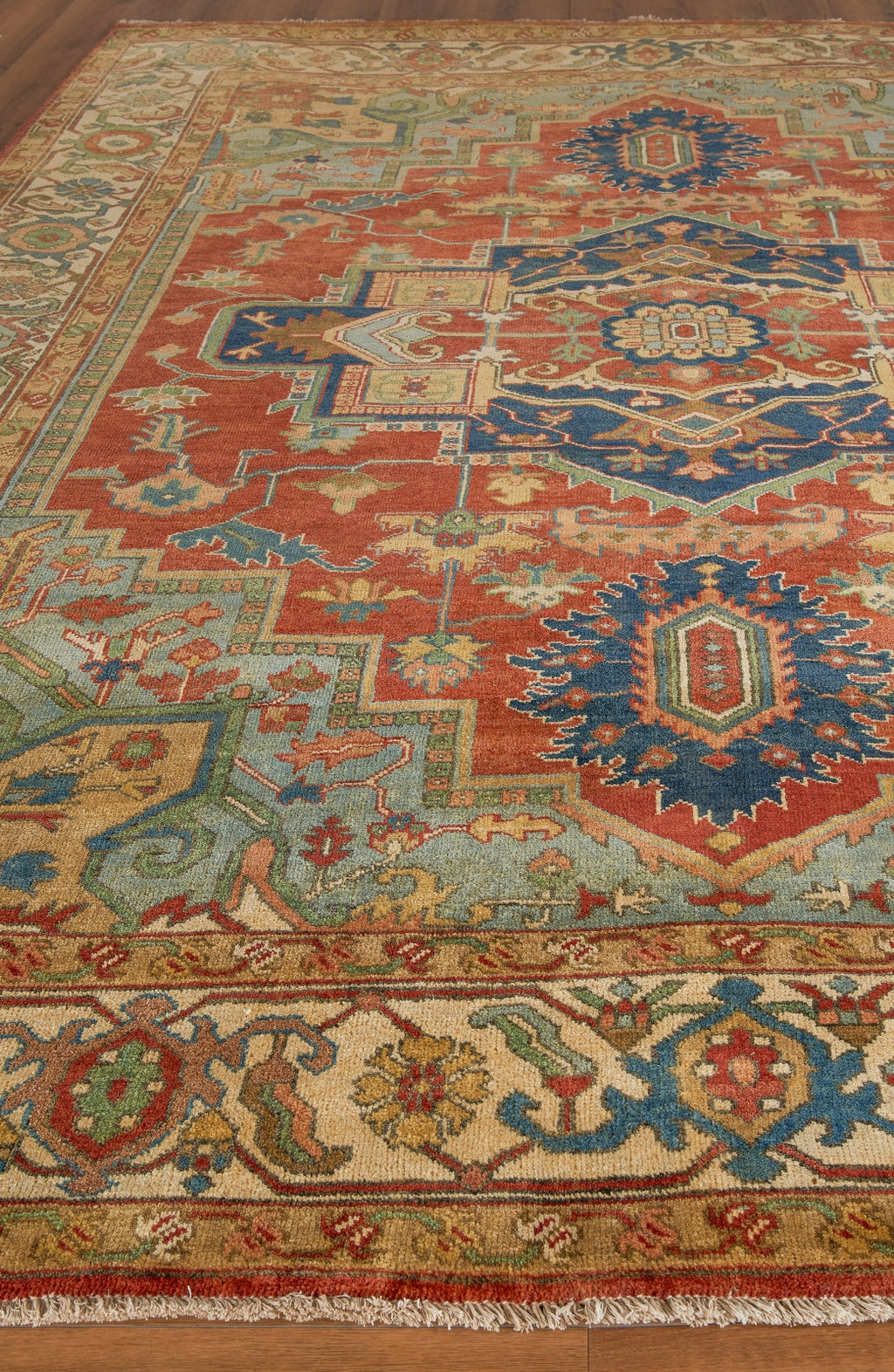 Exquisite Rugs Antique Weave Serapi 9972 Rust/Blue Area Rug ...