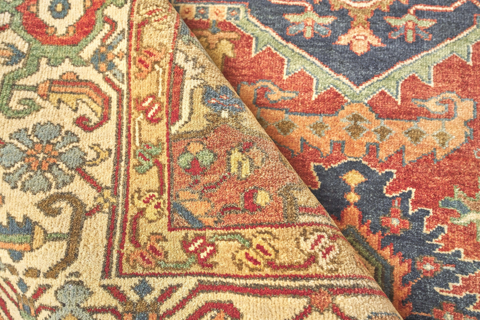 Exquisite Rugs Antique Weave Serapi 9972 Rust/Blue Area Rug ...