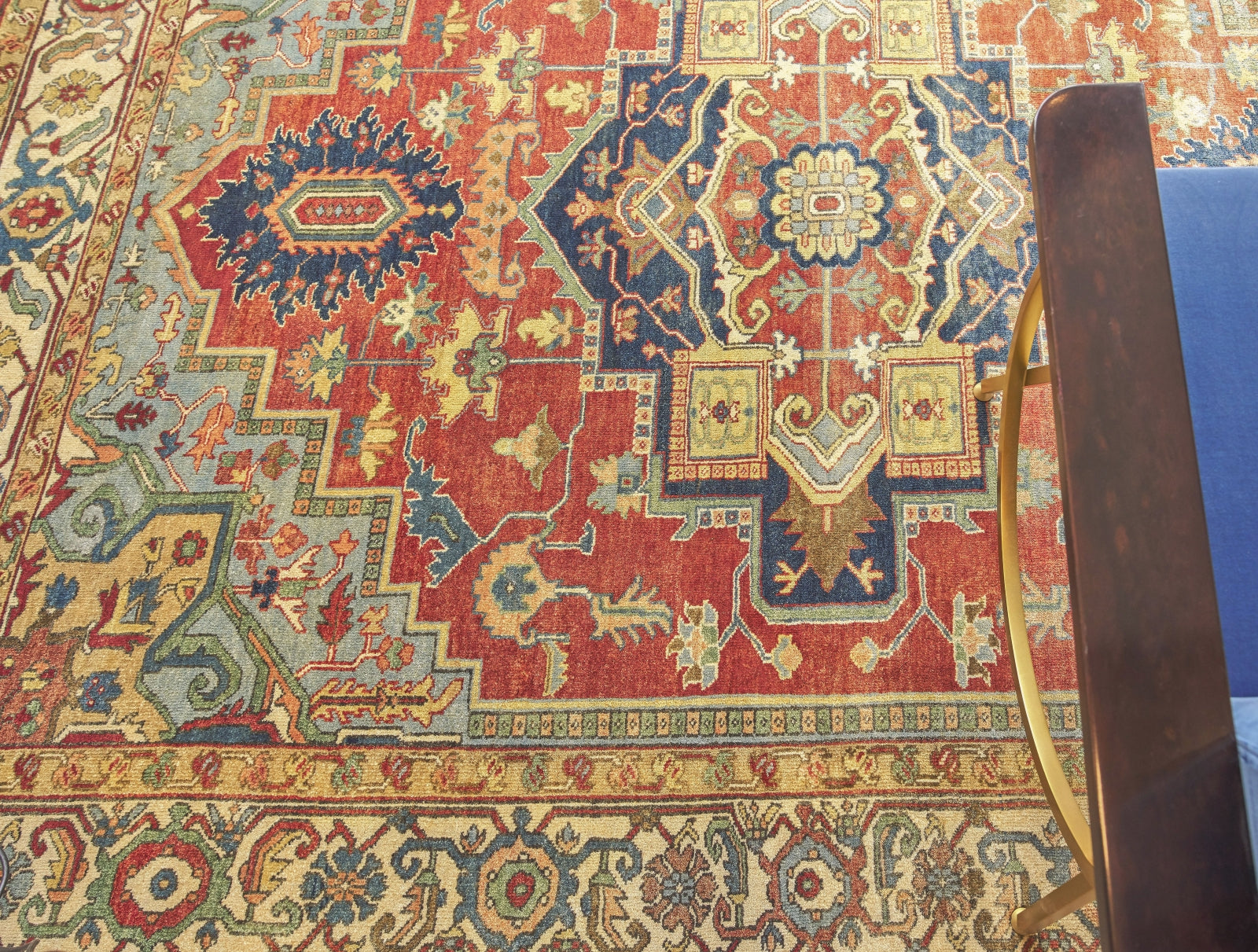 Exquisite Rugs Antique Weave Serapi 9972 Rust/Blue Area Rug ...