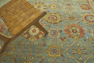 Exquisite Rugs Antique Weave Serapi 9973 Light Blue/Ivory Area Rug Lifestyle Image Feature