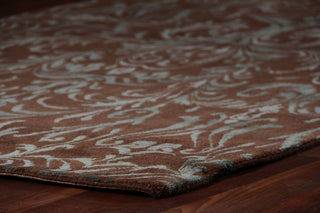 Exquisite Rugs Metro Velvet EA012 Brown/Blue Area Rug Corner Image