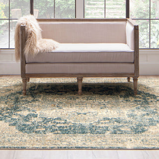 Karastan Marash Ezine Blue Area Rug Lifestyle Image Feature