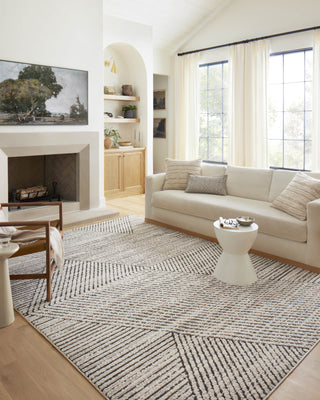 Loloi II Fabian FAB-06 Charcoal/Ivory Area Rug Lifestyle Image Feature