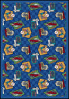 Joy Carpets Kaleidoscope Fabulous Fifties Blue Area Rug