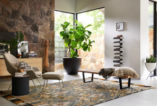 Loloi Farrah FH-02 Charcoal/Khaki Area Rug Close up Feature