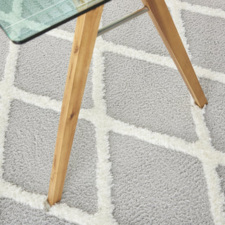 Nourison Feather Soft FEA01 Grey Ivory Area Rug Corner Image