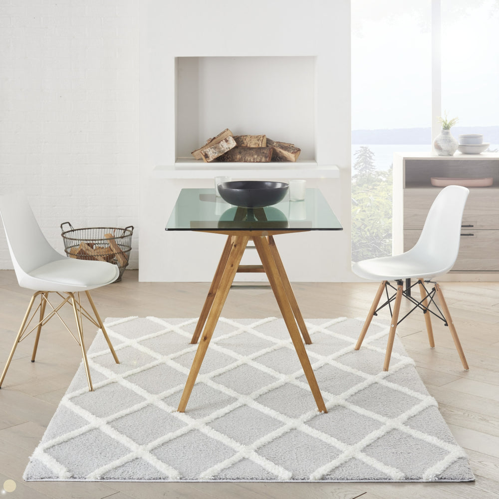 Nourison Feather Soft FEA01 Grey Ivory Area Rug Room Image Feature
