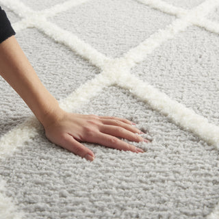 Nourison Feather Soft FEA01 Grey Ivory Area Rug Room Image Feature