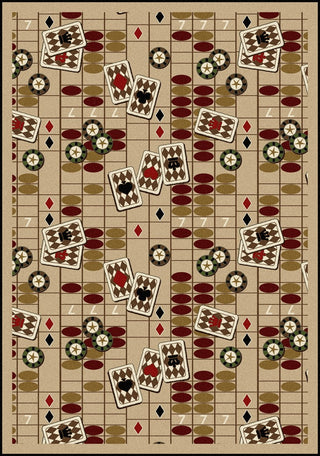 Joy Carpets Games People Play Feeling Lucky Beige Area Rug