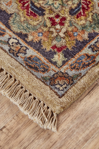 Feizy Benton 6327F Ivory/Orange/Gray Area Rug Corner Image