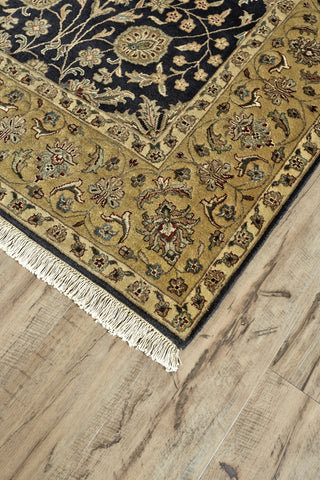 Feizy Sophia 6581F Black/Gold/Tan Area Rug Corner Image