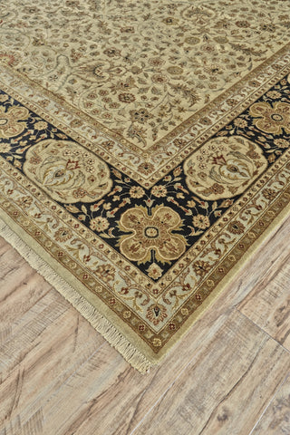 Feizy Sophia 6583F Gold/Black/Ivory Area Rug Corner Image