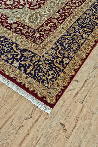 Feizy Sophia 6689F Tan/Red/Blue Area Rug Corner Image