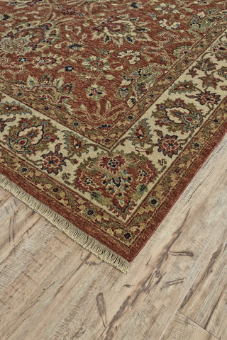 Feizy Faulkner 6002F Red/Tan/Taupe Area Rug Corner Image
