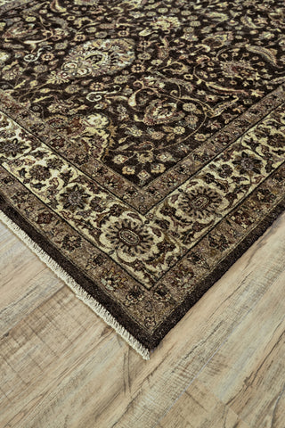 Feizy Bandu 6055F Brown/Ivory/Tan Area Rug Corner Image