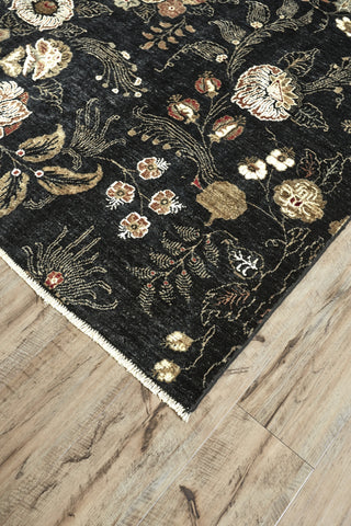 Feizy Mata Hari 9500F Black/White/Red Area Rug Corner Image