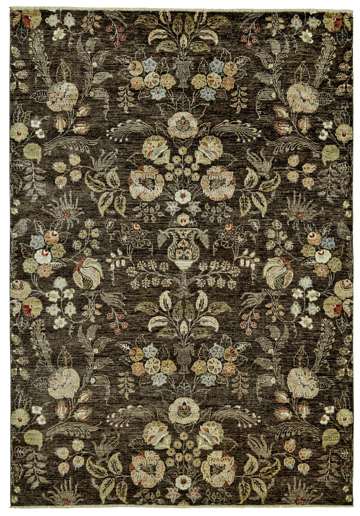 Feizy Mata Hari 9500F Brown/Ivory/Green Area Rug main image
