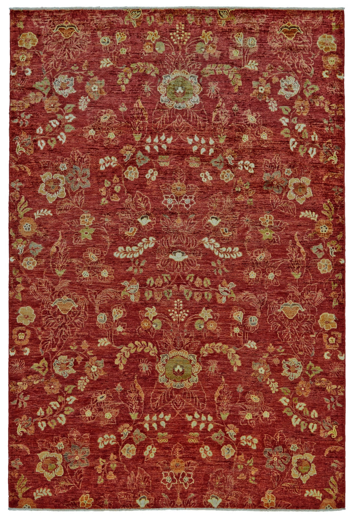 Feizy Mata Hari 9501F Red/Green/Ivory Area Rug main image