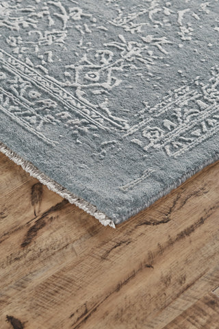 Feizy Doshi 6037L Blue/Ivory Area Rug Corner Image