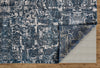 Havila Fine Rugs Adore R1021 Blue/Gray/Ivory Area Rug Corner Image with Rug Pad