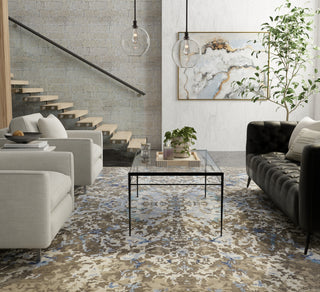 Feizy Lor 6000L Taupe/Ivory/Blue Area Rug Lifestyle Image Feature