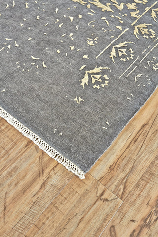 Feizy Escalante 6125F Gray/Ivory Area Rug Corner Image