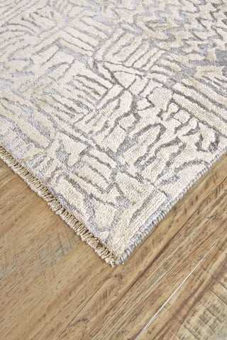 Feizy Khitan I 7255F Ivory/Gray Area Rug Corner Image
