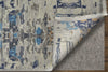Havila Fine Rugs Bostonian H-4931 Ivory/Blue/Taupe Area Rug Corner Image with Rug Pad