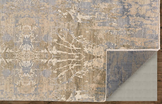 Feizy Colworth 6067L Gray/Ivory/White Area Rug Corner Image with Rug Pad