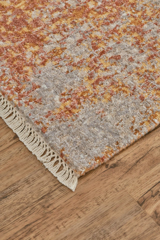 Havila Fine Rugs Hymn R1054 Orange/Gray Area Rug Corner Image